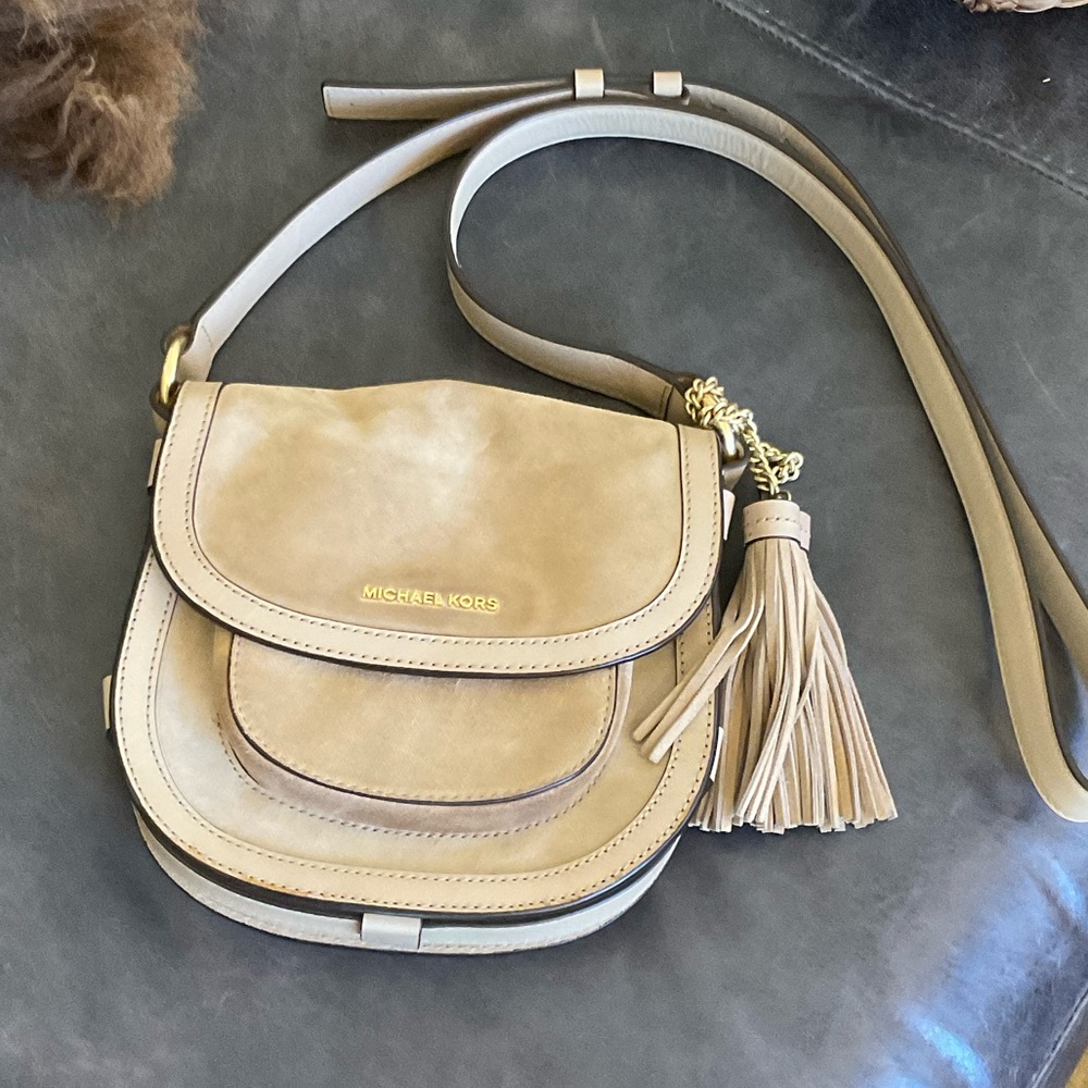 Michael Kors Beige Crossbody Bag with Tassels